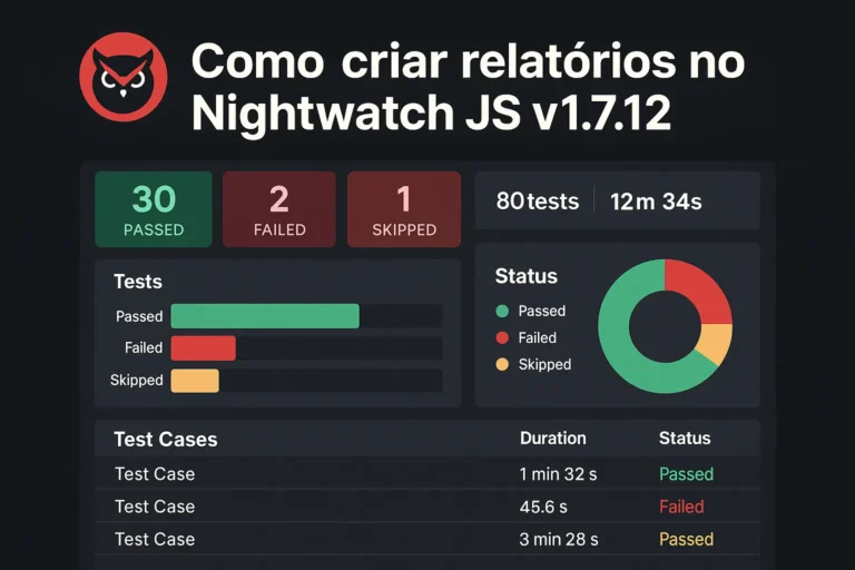 Como criar relatórios no Nightwatch JS v1.7.12