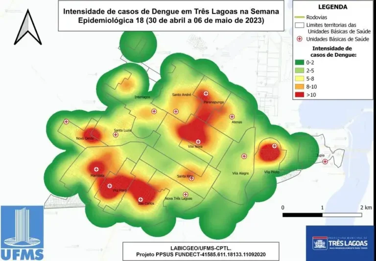 Mapa de calor da dengue